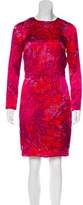 Thumbnail for your product : Adam Printed Long Sleeve Knee-Length Dress