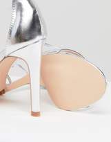 Thumbnail for your product : True Decadence Silver Ankle Tie Heeled Sandals