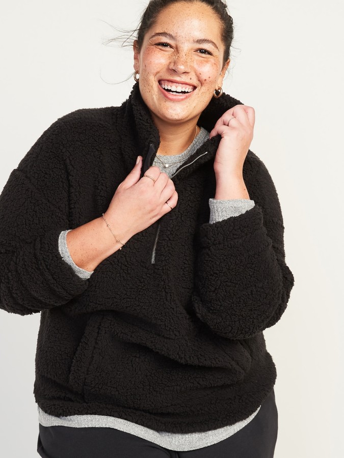 plus size half zip sweatshirt