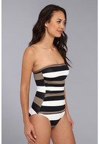 Thumbnail for your product : Tommy Bahama Rugby Stripe/ Dot Shirred Bandeau One-Piece
