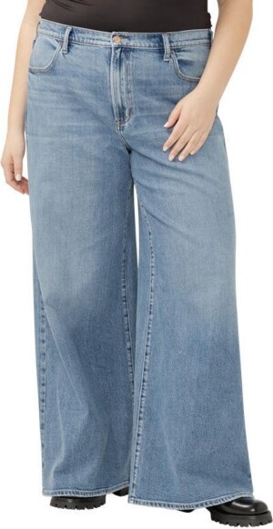Silver Jeans Co. Women's Plus Size Highly Desirable Ultra Relaxed Fit Wide Leg Jeans Indigo 280 14 33