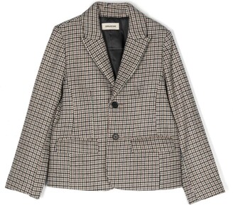 Zadig & Voltaire Kids Checked Single-Breasted Blazer