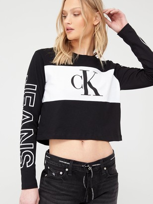 Calvin Klein Jeans Statement Logo Long Sleeve T-Shirt - Black