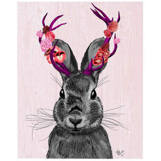 Asstd National Brand Jackalope with Pink Antlers Canvas Wall Art