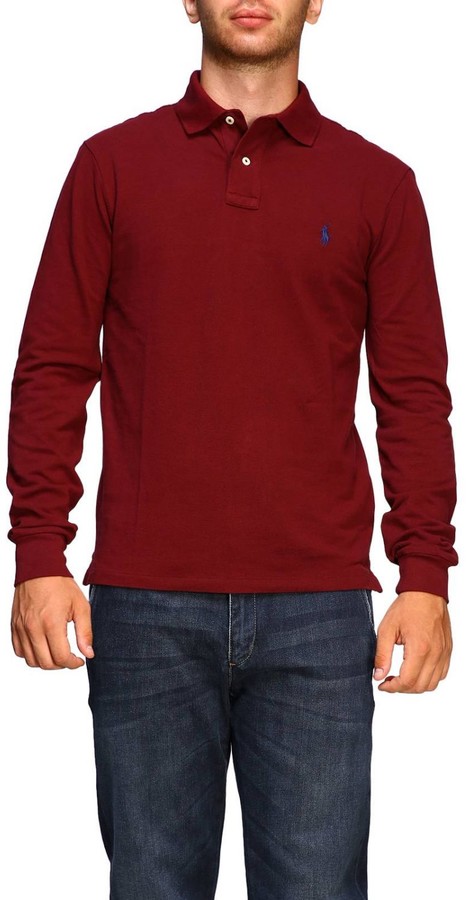 ralph lauren long sleeve polo slim fit
