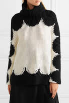 Thumbnail for your product : Valentino Oversized Wool Turtleneck Sweater - Black