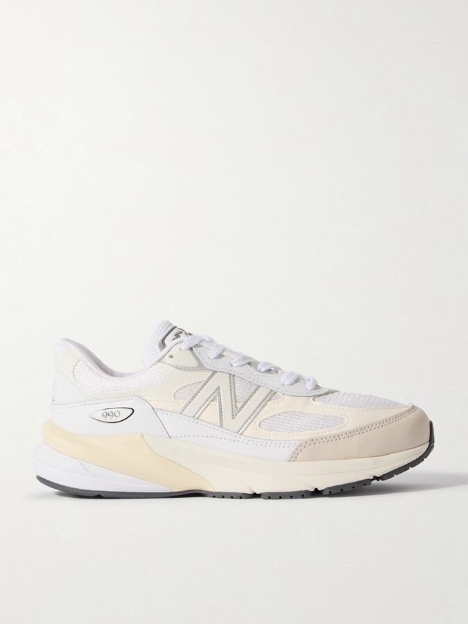 New Balance - Made In Usa 990v6 Leather And Mesh Sneakers - White