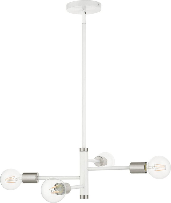 Livex Lighting Bannister White 4 Light Chandelier