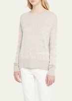 Thumbnail for your product : Majestic Cotton Stretch Knit Crewneck with Metallic Stripes