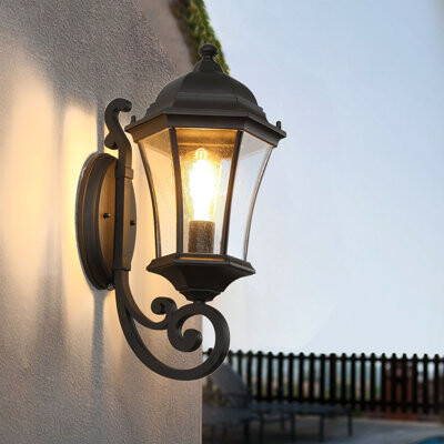 Hefo Rustic Smart Outdoor Wall Light with Sensitivity Control，Waterproof Lantern