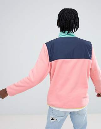 Herschel Overhead Fleece Sweat Contrast Collar In Pink