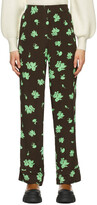 Thumbnail for your product : Ganni Brown & Green Printed Crepe Trousers