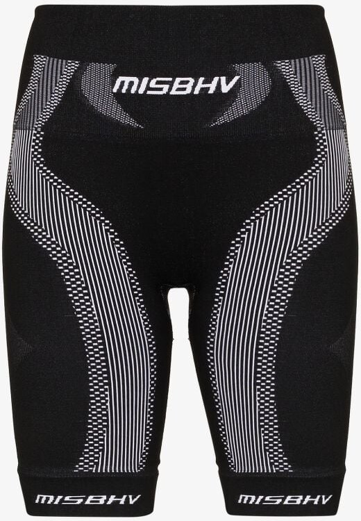 MISBHV Grey Polyester Jacquard Shorts in Black Womens Shorts MISBHV Shorts 