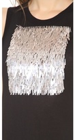 Thumbnail for your product : Vera Wang Collection Fringed Sequin Jersey Tank