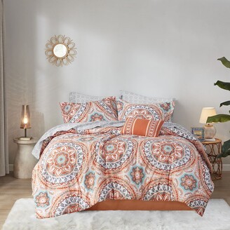 Madison Home USA Essentials Orissa Comforter Set with Cotton Sheets and Throw Pillow