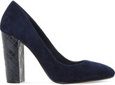 Thumbnail for your product : Dune Anniston embossed-heel suede courts