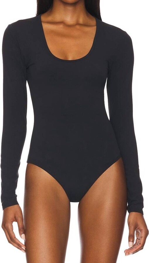 Splits59 Airweight Scoop Neck Bodysuit In Black