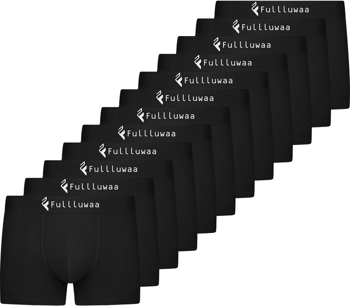 Fullluwaa Boxer Shorts Mens (Pack of 12) Cotton Briefs Fitted Trunks QuickDry UnderwearXL