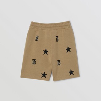 Burberry Childrens Star and Monogram Motif Wool Blend Shorts