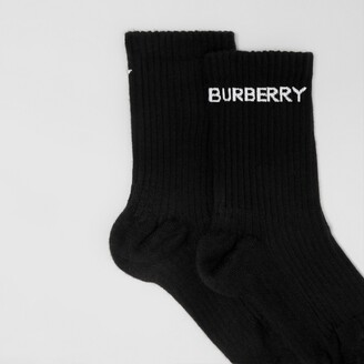 Burberry Logo Intarsia Technical Stretch Cotton Socks