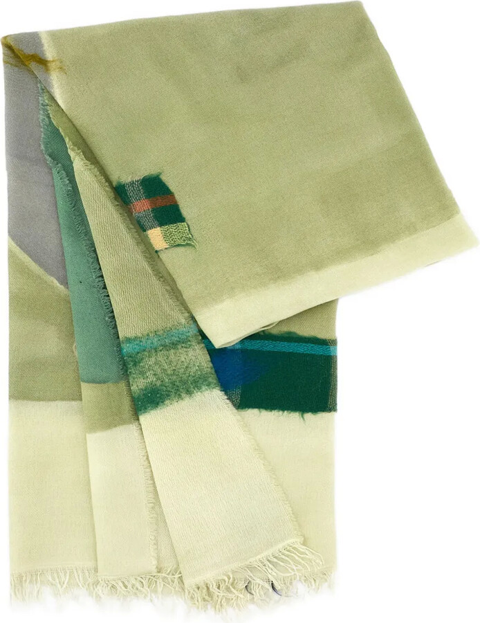 Exquisite J Graphic-Pattern Fringed Scarf