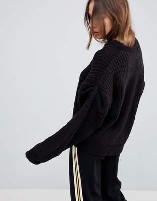 ASOS Design Oversized Jumper with Pleat Sleeve Detail