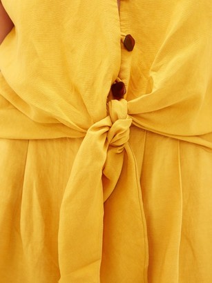 Adriana Degreas Tie-front Blouse - Yellow