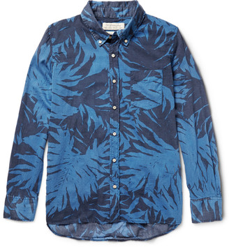 Remi Relief Button-Down Collar Printed Cotton-Voile Shirt