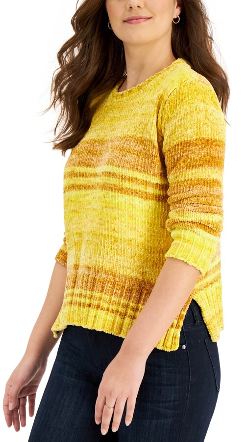 yellow striped sweater