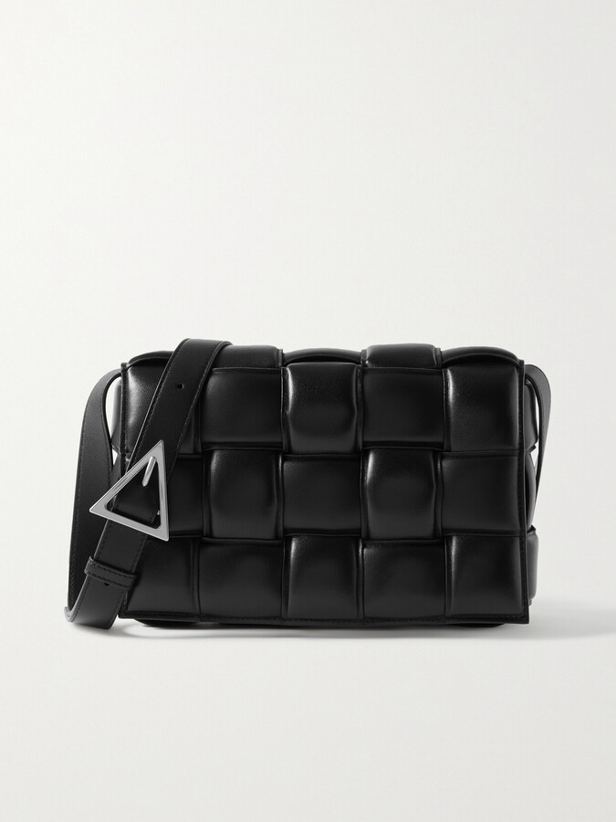 Bottega Veneta Cassette Medium Padded Intrecciato Leather Shoulder Bag - Black