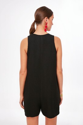 v__v⭐︎ MYLA romper 18-24m Black Textured Myla Romper | Tuckernuck