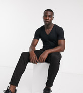 Thumbnail for your product : ASOS DESIGN Tall t-shirt with deep v neck in black