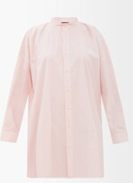 Thumbnail for your product : eskandar Stand-collar Oversized Cotton-poplin Shirt - Light Pink