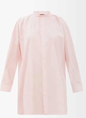 eskandar Stand-collar Oversized Cotton-poplin Shirt - Light Pink