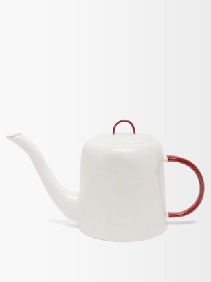 FELDSPAR Painted-handle Fine China Teapot - Red White