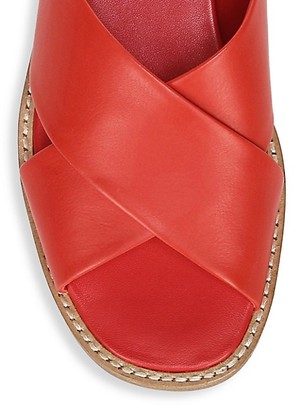 Vince Fairley Criss-Cross Leather Backless Sandals