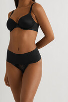 Thumbnail for your product : Spanx Undie-tectable Set Of Two Stretch-jersey And Lace Thongs - Black