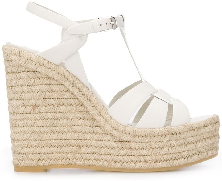 white espadrille platform sandals
