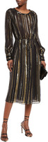 Thumbnail for your product : IRO Beloved Gathered Metallic Chiffon Midi Dress
