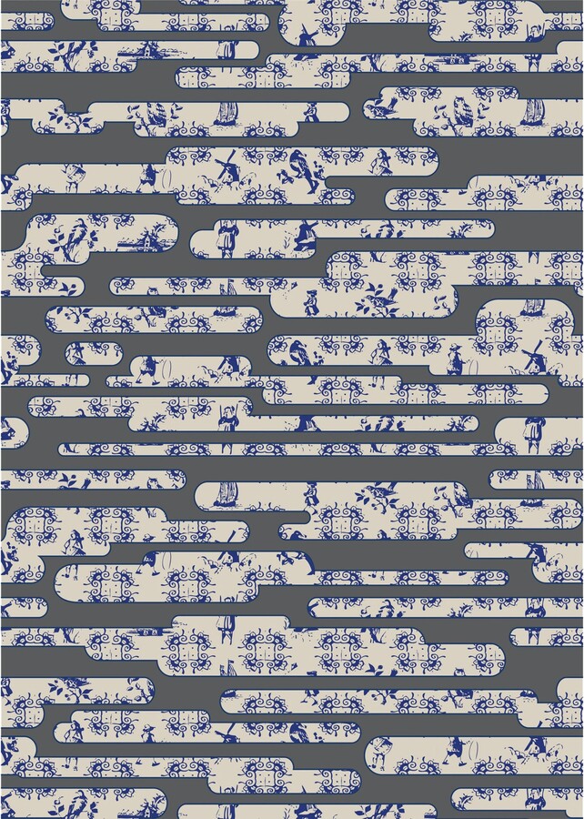 Moooi Dutch Sky Grey Rug In Low Pile Polyamide By Edward Van Vliet