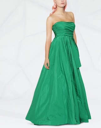 Pinko Draped Pleated Strapless Gown