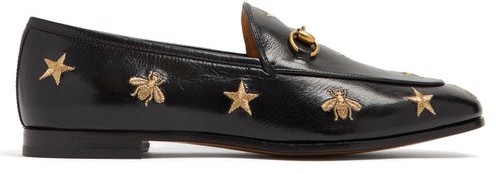 black and gold loafers womens
