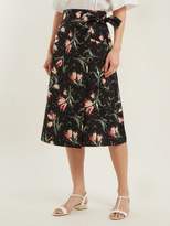 Thumbnail for your product : Rebecca Taylor Ikat Tulip Print Wrap Skirt - Womens - Black Print