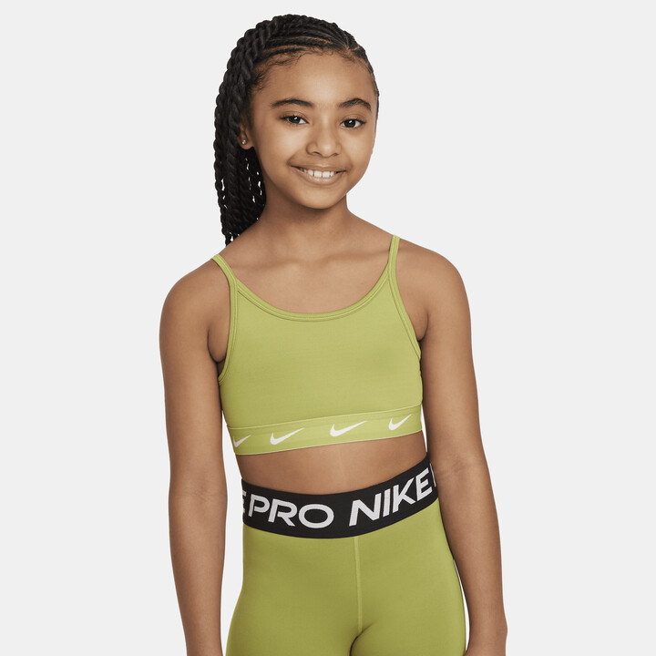 Nike One Big Kids' (Girls') Dri-FIT Sports Bra in Green - ShopStyle