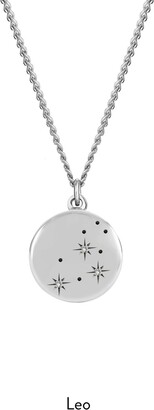 No 13 Women's Silver / Grey / Black Leo Constellation Necklace - Diamonds & Silver