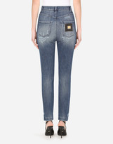 Thumbnail for your product : Dolce & Gabbana Audrey Jeans In Blue Denim With Rips