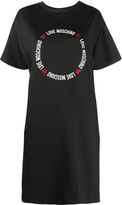 Love Moschino logo heart print T-shirt dress