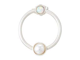 Dogeared Playing By Ear, Two Hole Lip Card, Ring with Pearl and Opal Essence Bezeled Earrings