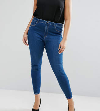 ASOS Curve High Waist Ridley Skinny Jean In Hester Wash