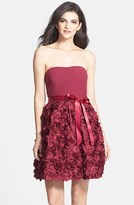 Thumbnail for your product : Aidan Mattox Aidan by Rosette Strapless Fit & Flare Dress